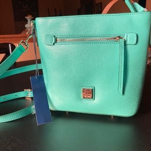 Dooney and Bourke Saffiano Zip Crossbody NWT Mint
